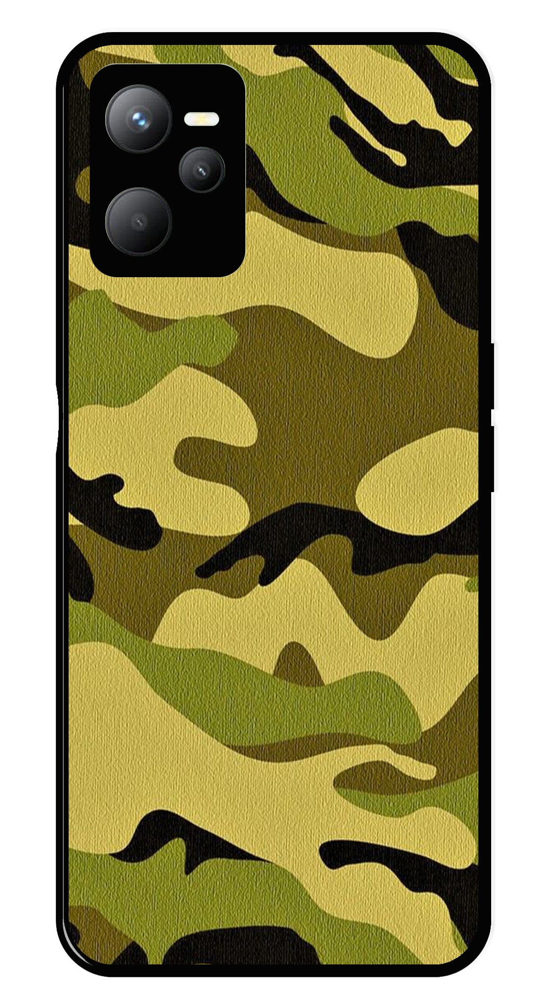 Army Pattern Metal Mobile Case for Realme C35   (Design No -35)