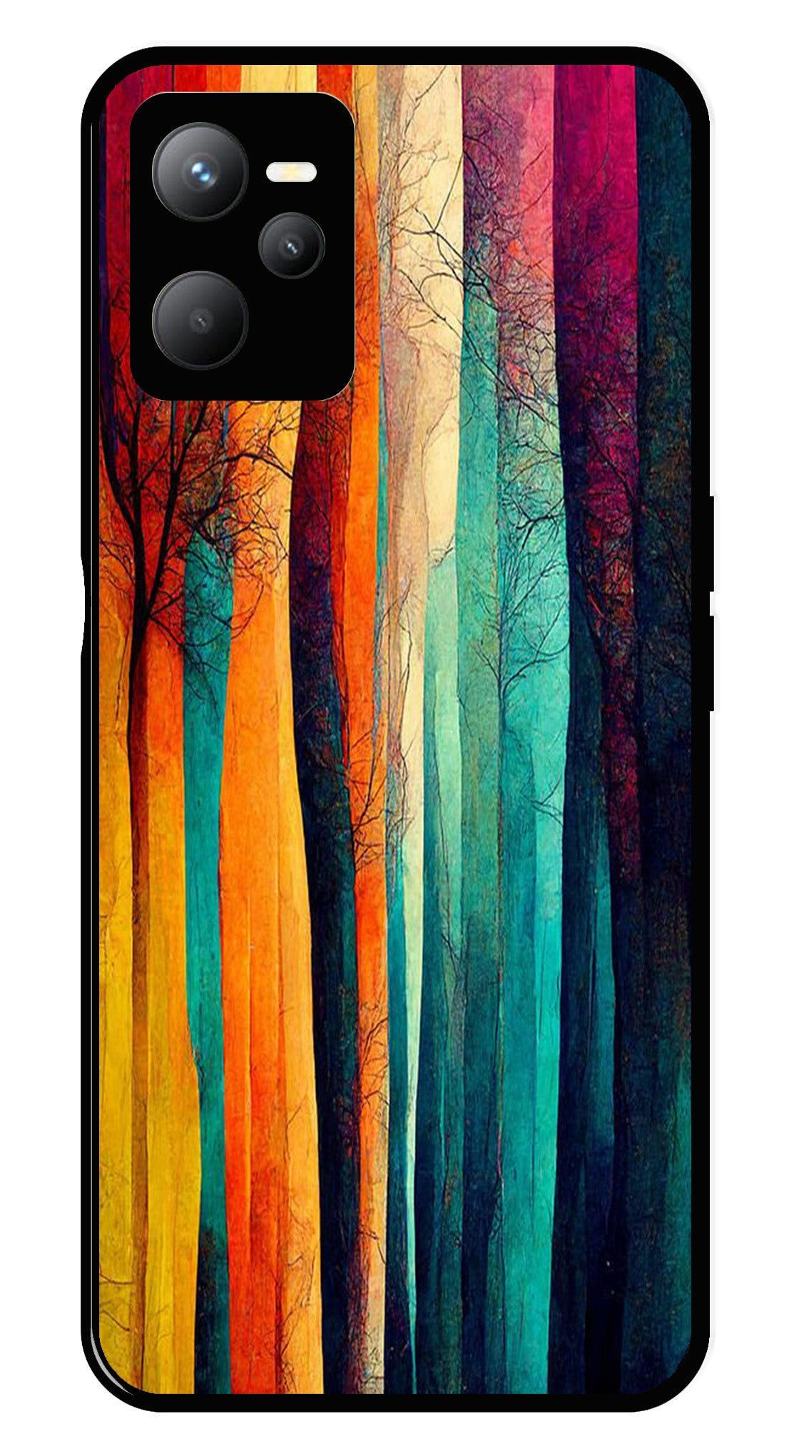 Modern Art Colorful Metal Mobile Case for Realme C35   (Design No -47)