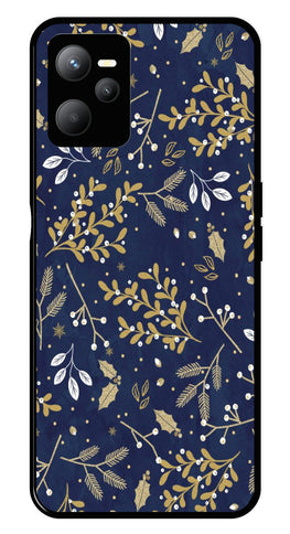 Floral Pattern  Metal Mobile Case for Realme C35   (Design No -52)