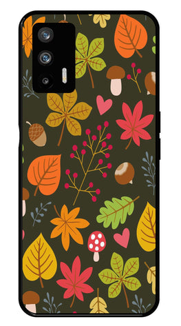 Leaves Design Metal Mobile Case for Realme GT   (Design No -51)