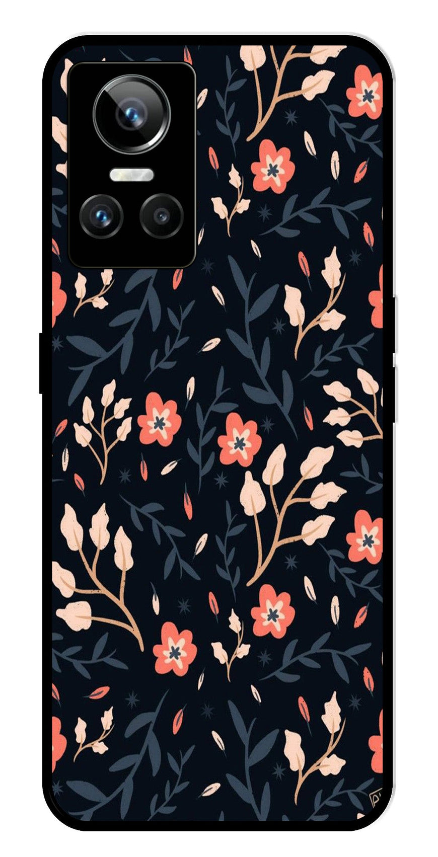 Floral Pattern Metal Mobile Case for Realme GT Neo 3   (Design No -10)