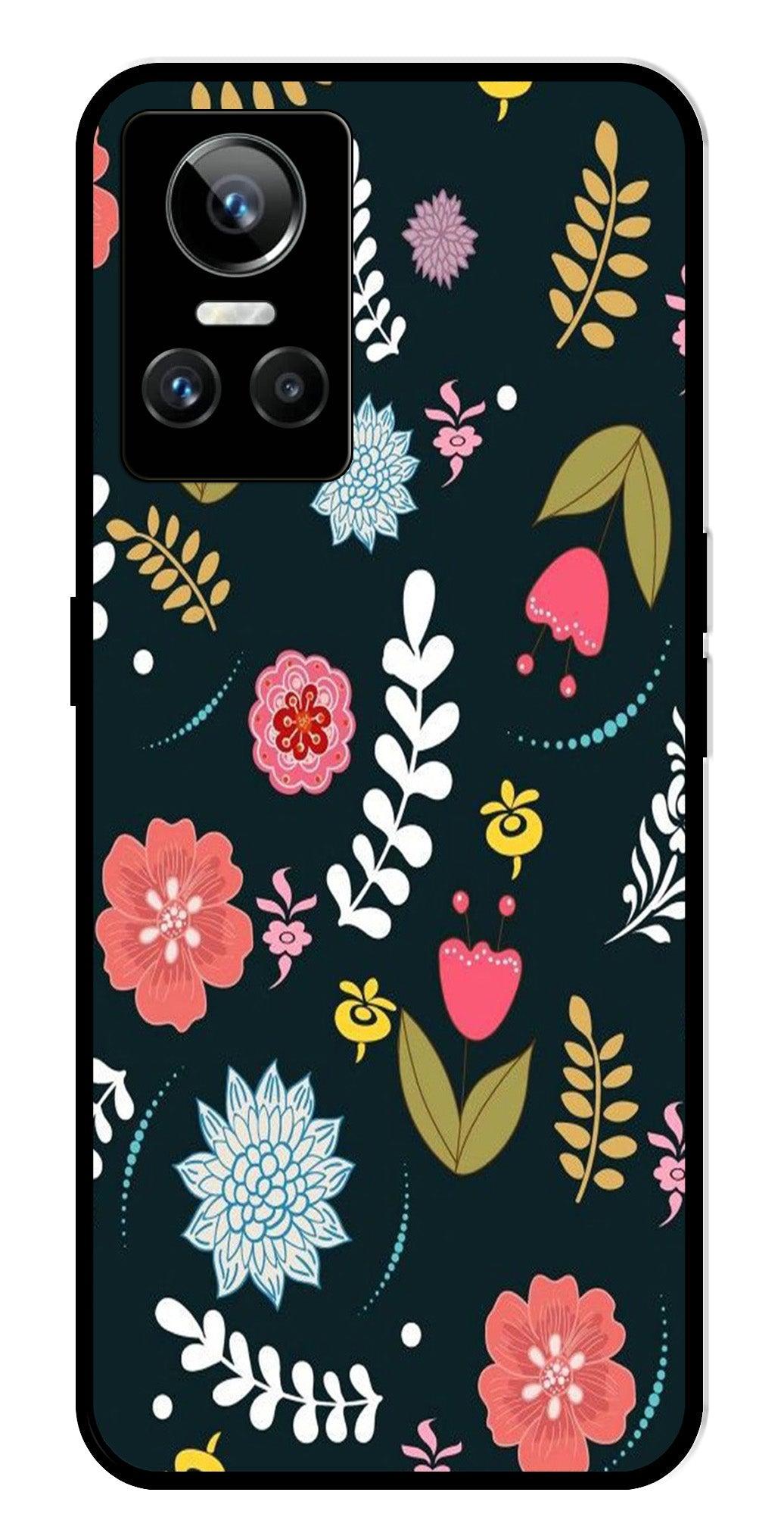 Floral Pattern2 Metal Mobile Case for Realme GT Neo 3   (Design No -12)