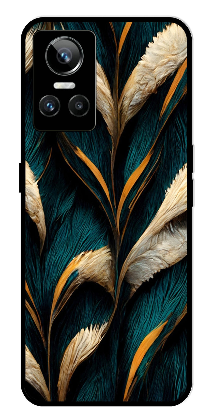 Feathers Metal Mobile Case for Realme GT Neo 3   (Design No -30)