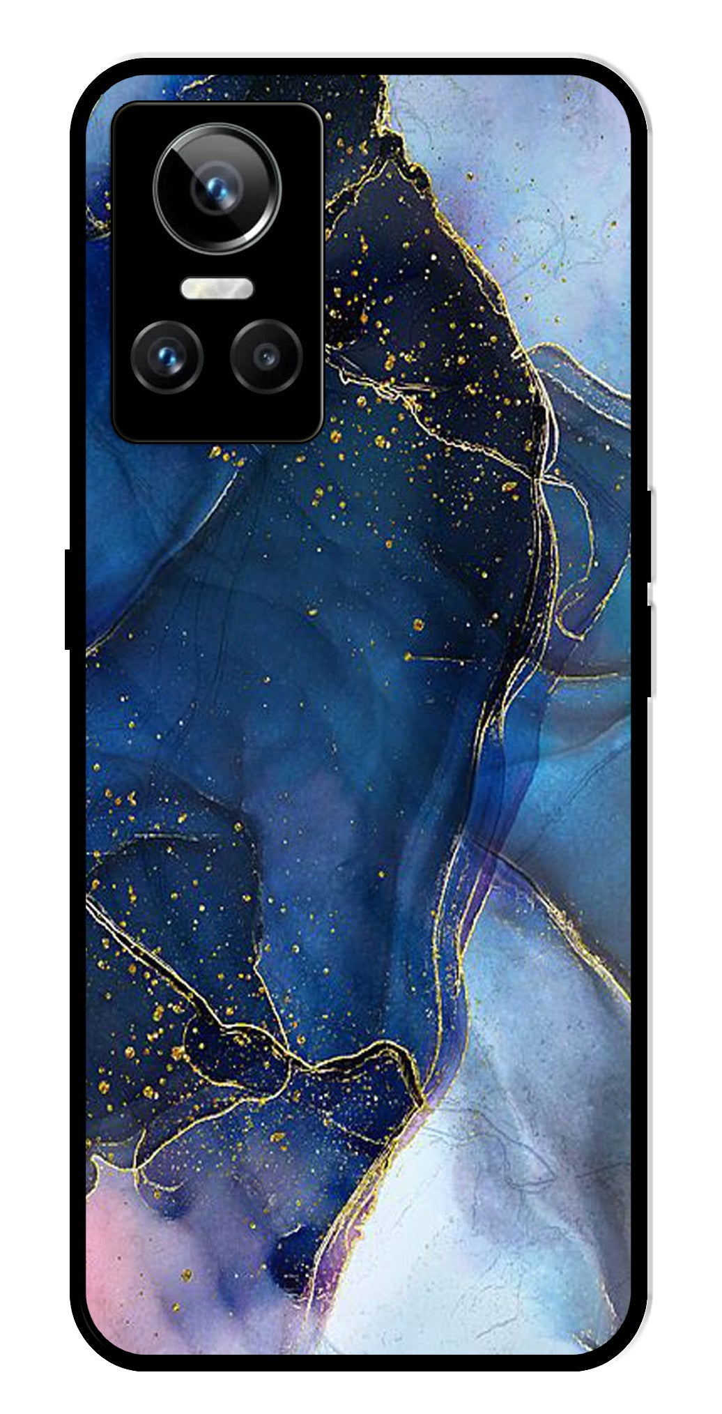 Blue Marble Metal Mobile Case for Realme GT Neo 3   (Design No -34)