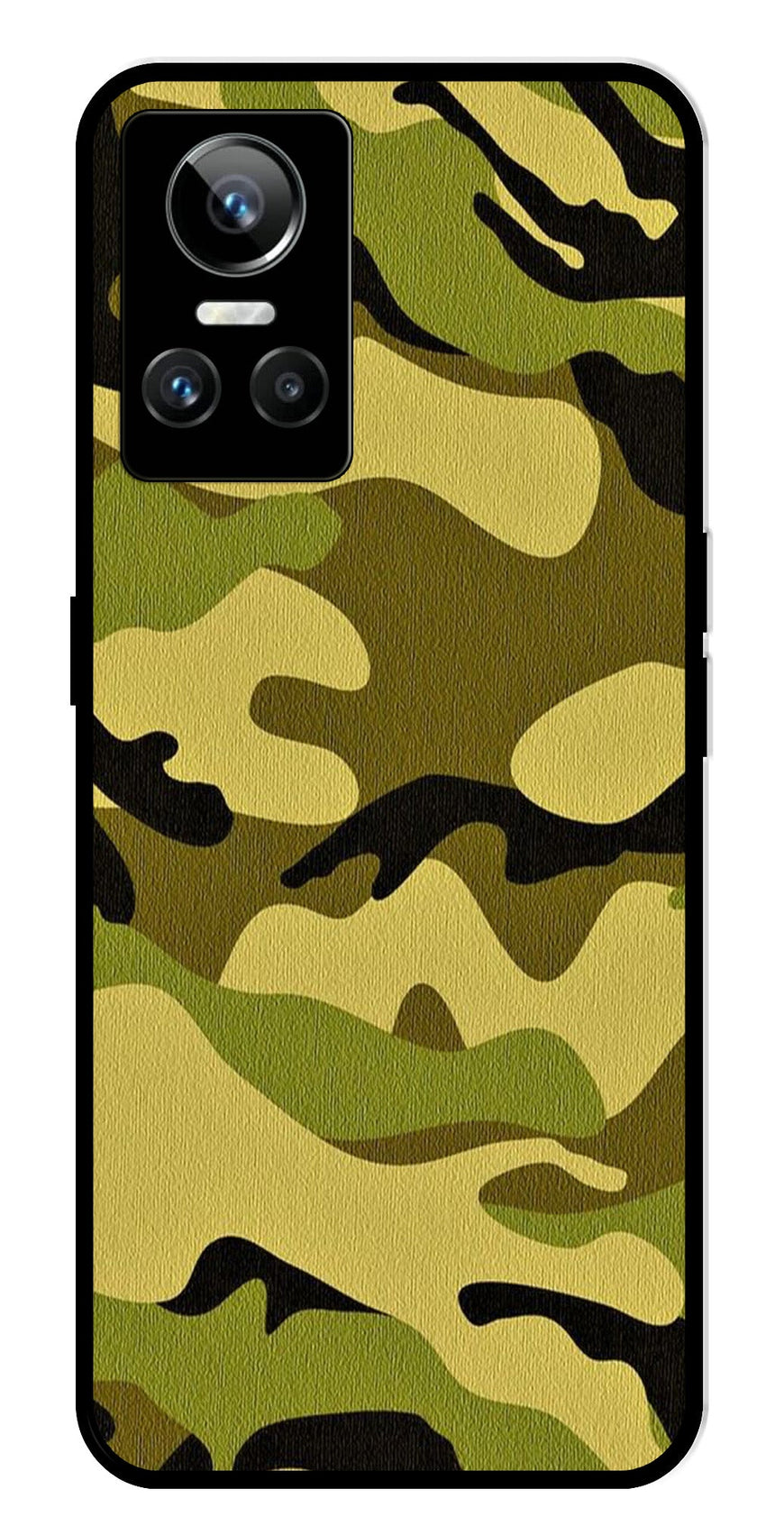 Army Pattern Metal Mobile Case for Realme GT Neo 3   (Design No -35)