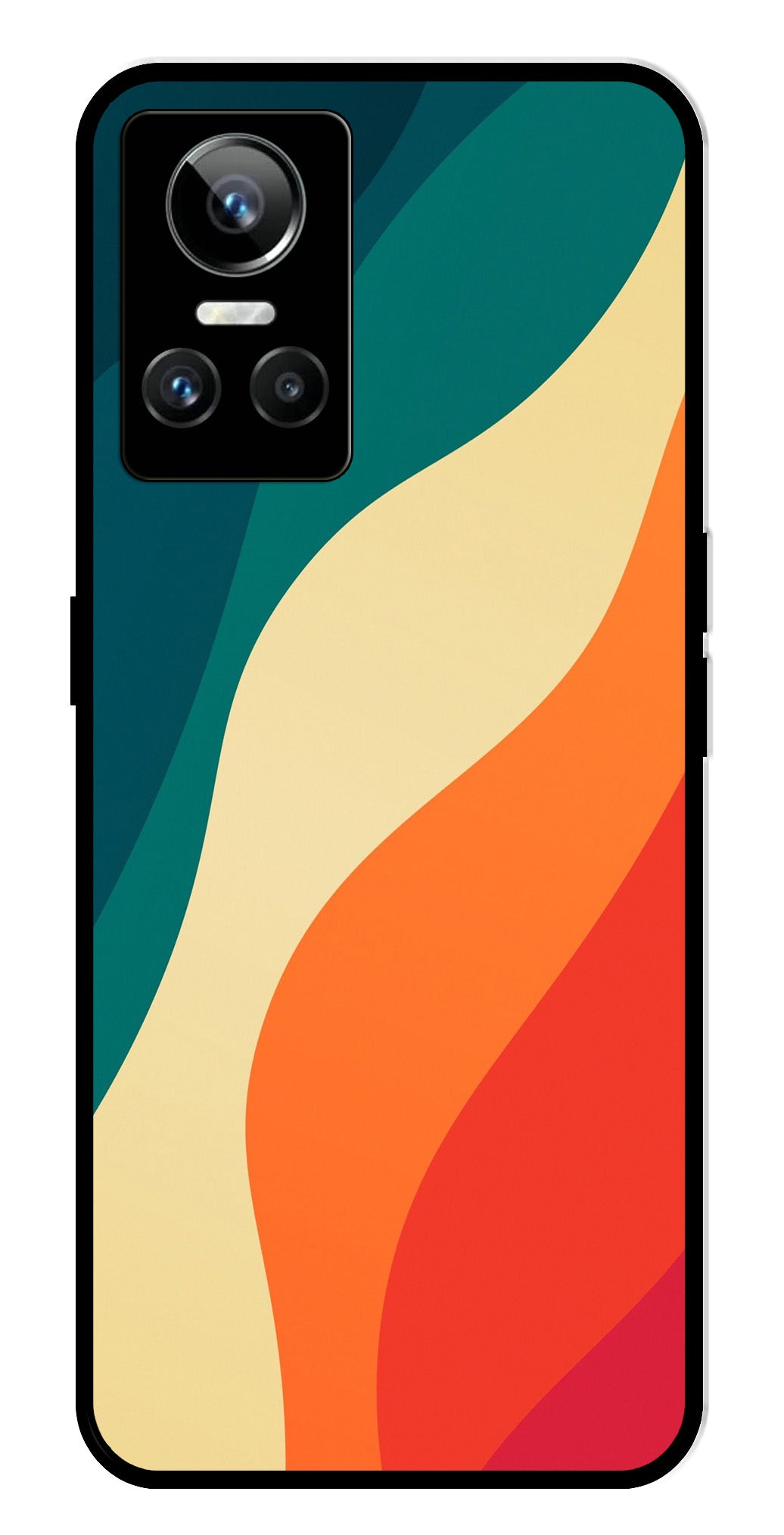 Muted Rainbow Metal Mobile Case for Realme GT Neo 3   (Design No -39)