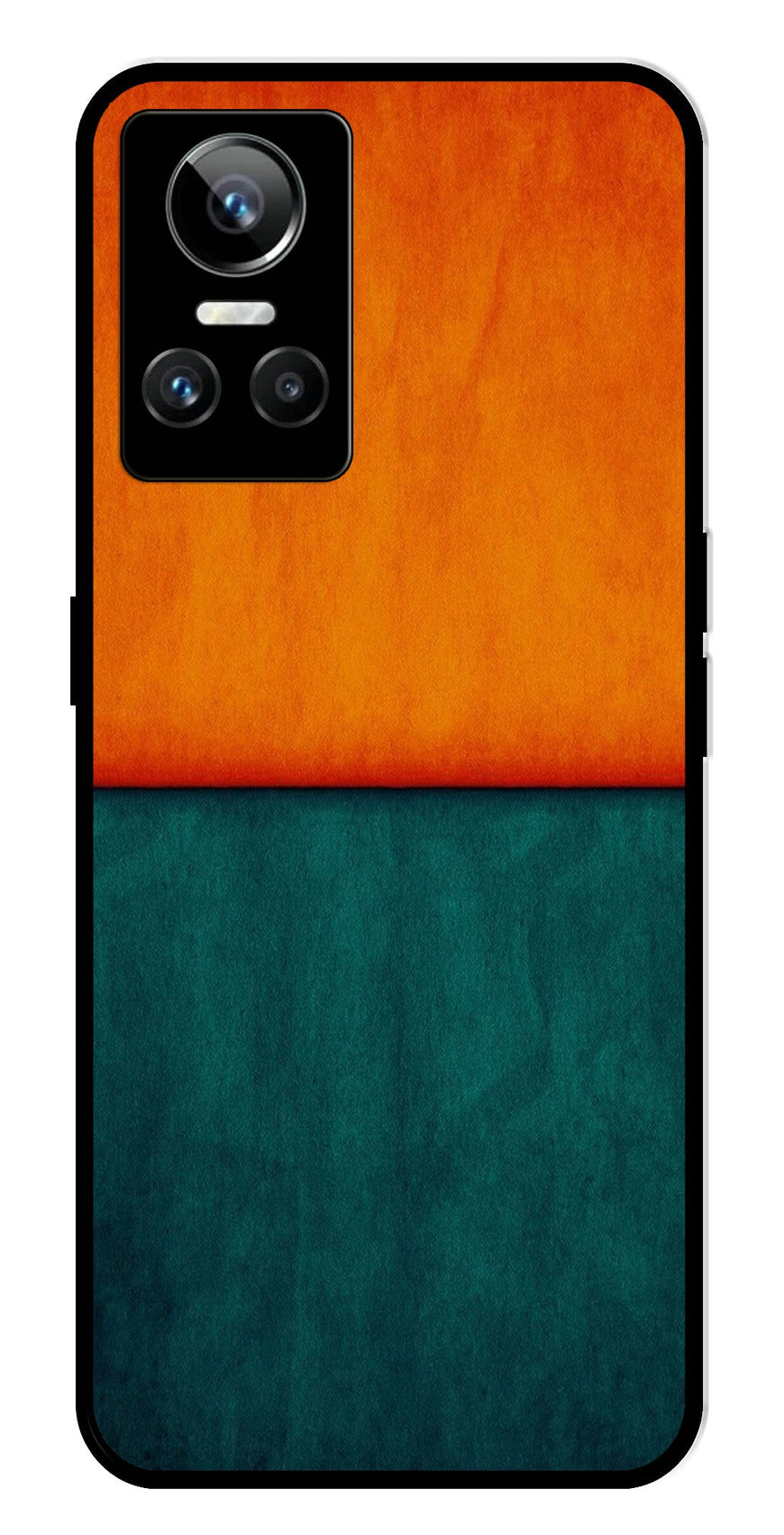 Orange Green Pattern Metal Mobile Case for Realme GT Neo 3   (Design No -45)