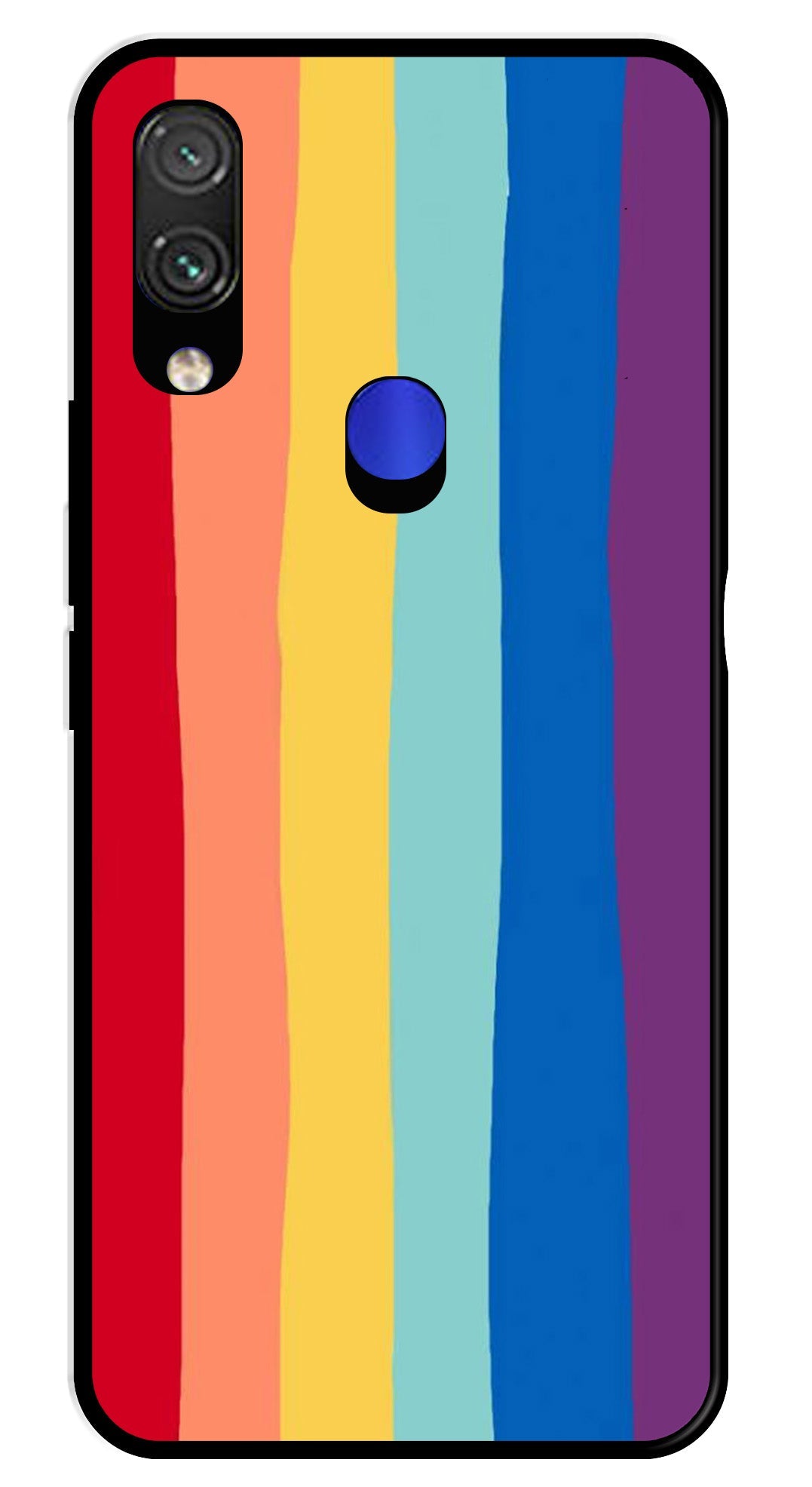 Rainbow MultiColor Metal Mobile Case for Redmi Note 7   (Design No -03)