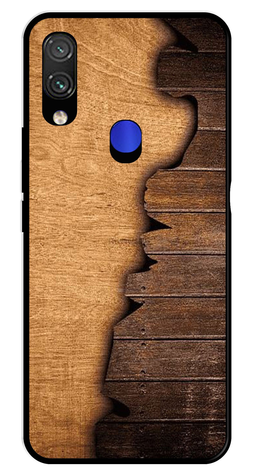 Wooden Design Metal Mobile Case for Redmi Note 7   (Design No -13)