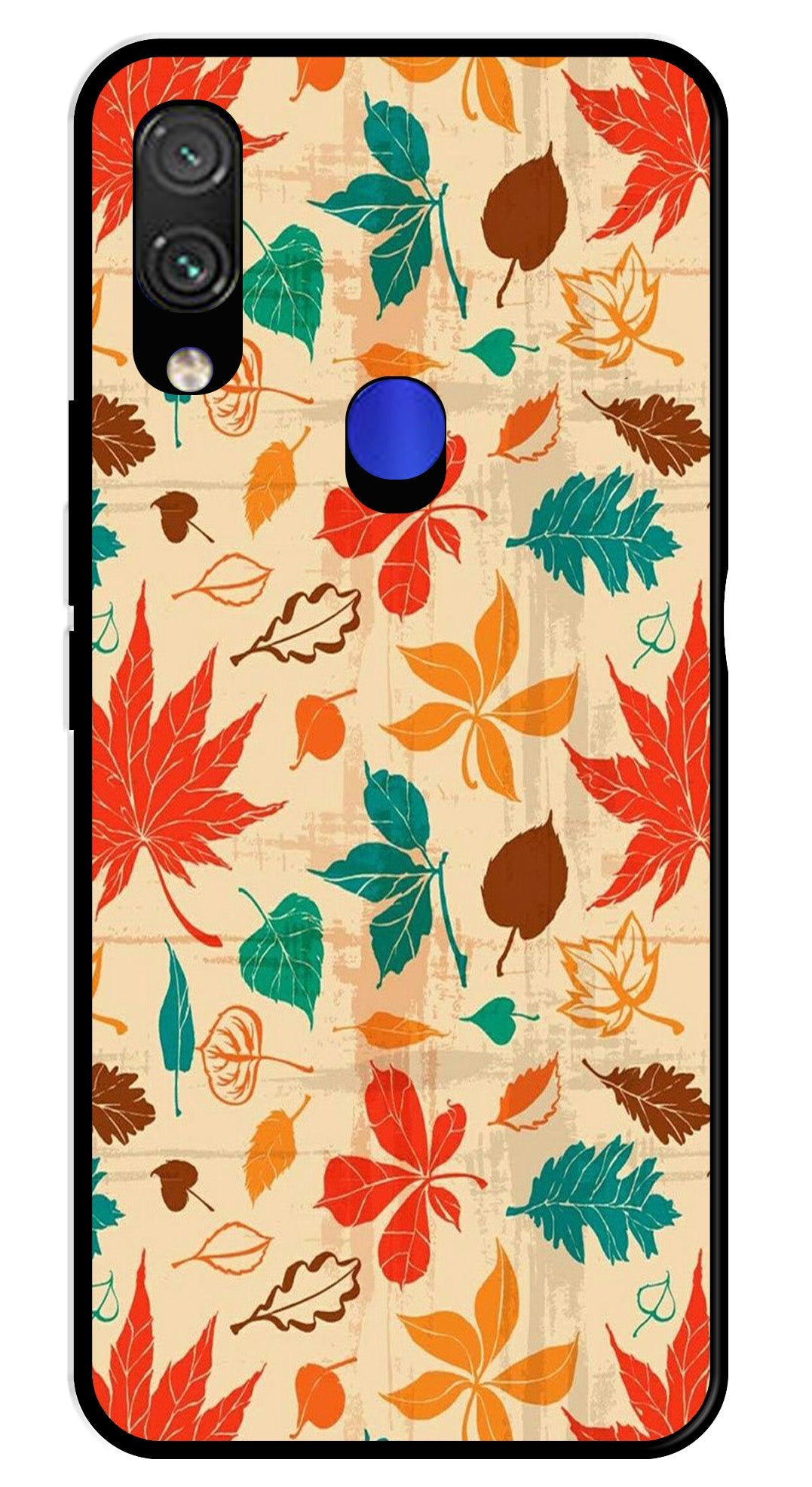 Leafs Design Metal Mobile Case for Redmi Note 7   (Design No -14)