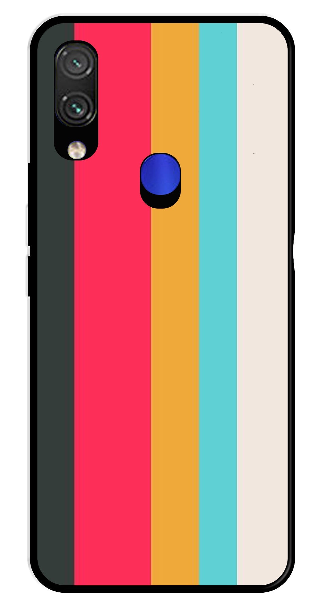 Muted Rainbow Metal Mobile Case for Redmi Note 7   (Design No -31)