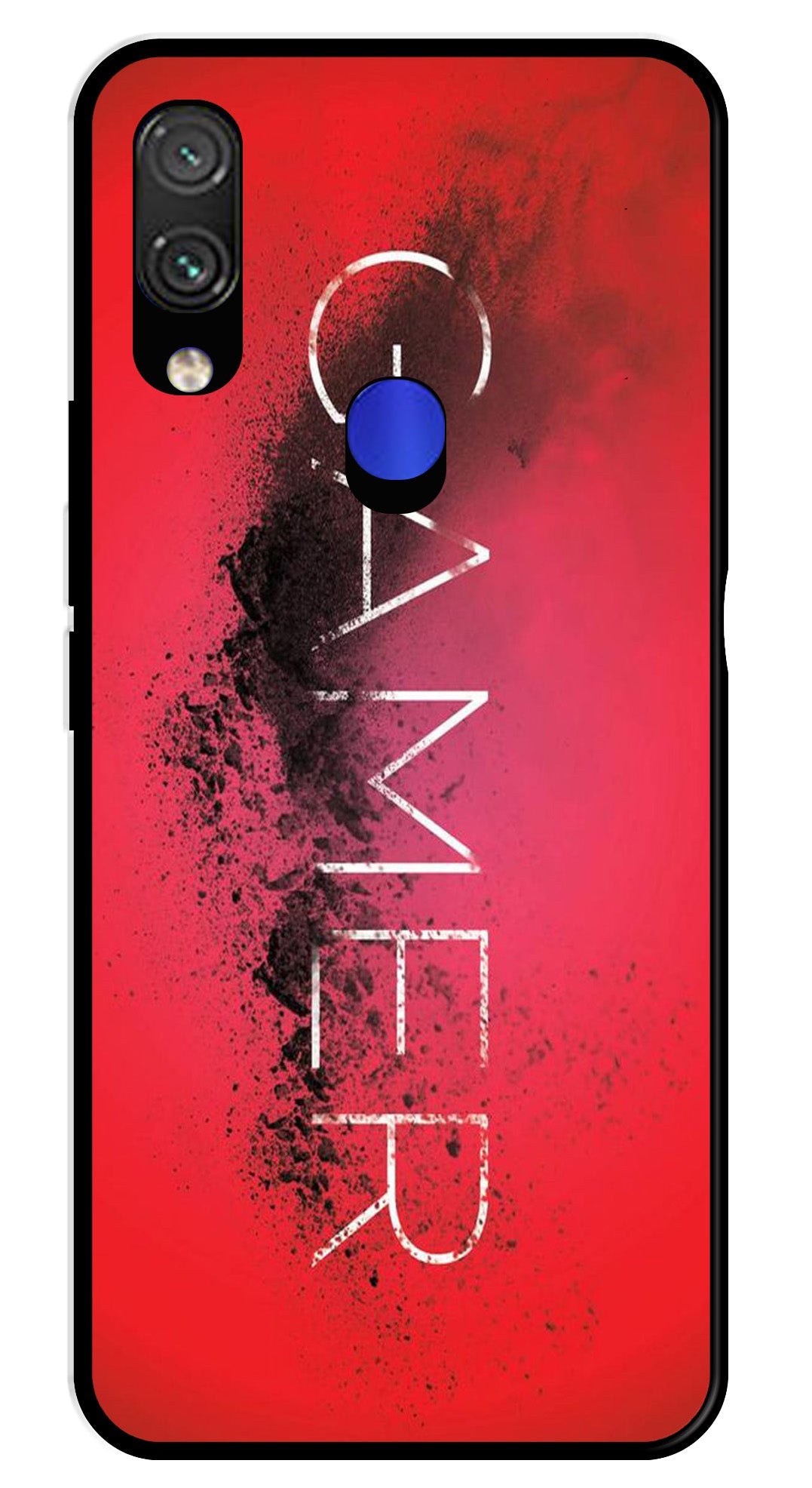 Gamer Pattern Metal Mobile Case for Redmi Note 7   (Design No -41)