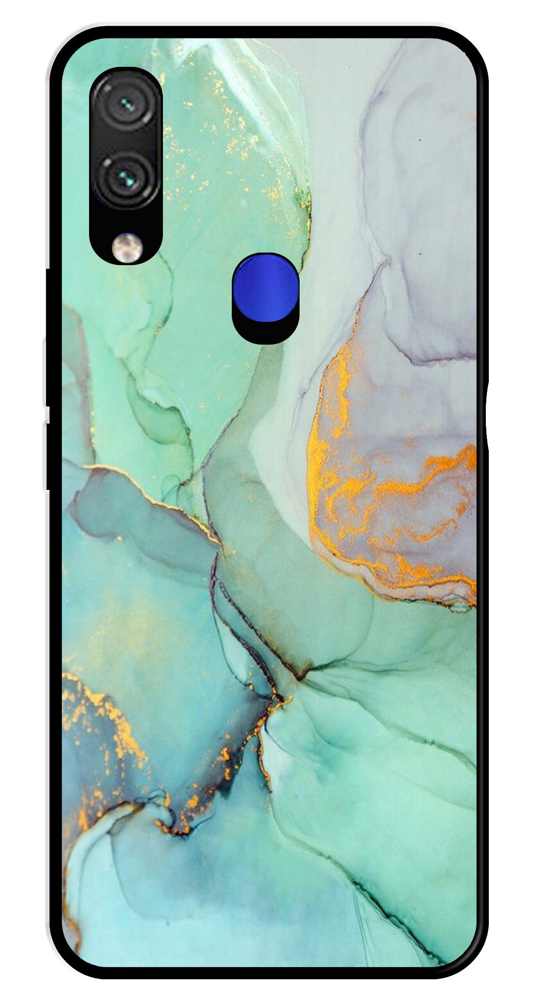 Marble Design Metal Mobile Case for Redmi Note 7   (Design No -46)