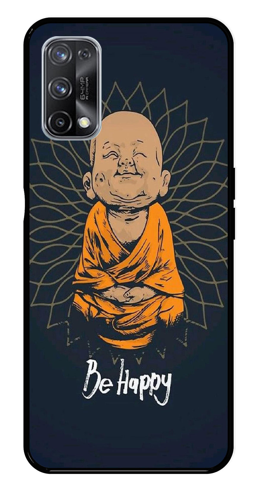 Be Happy Metal Mobile Case for Realme X7 Pro   (Design No -27)