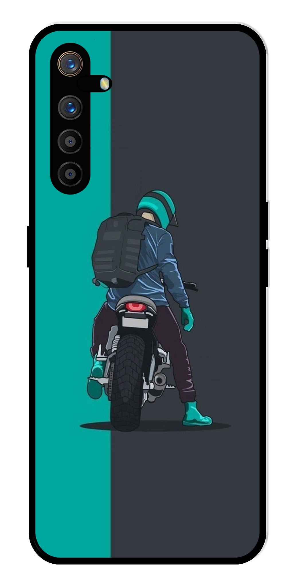 Bike Lover Metal Mobile Case for Realme XT   (Design No -05)