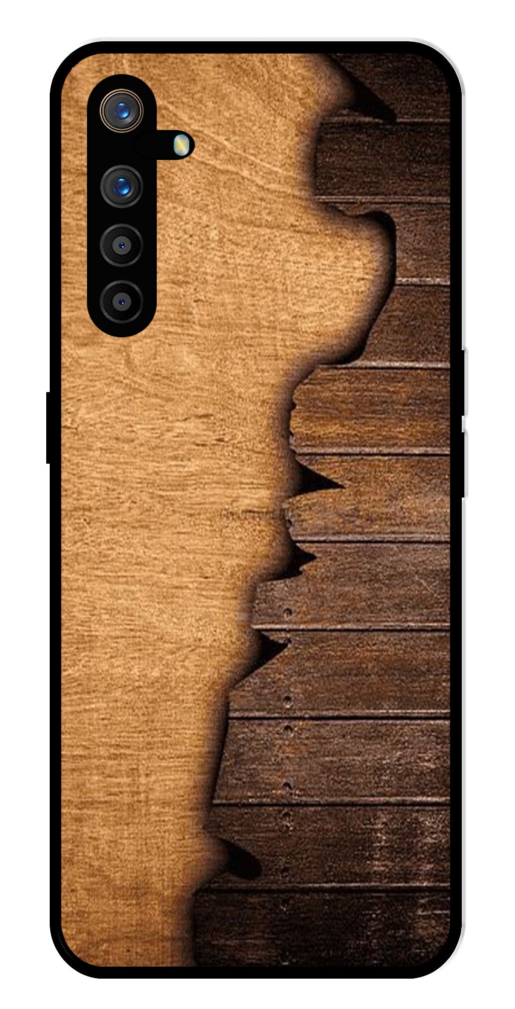 Wooden Design Metal Mobile Case for Realme XT   (Design No -13)