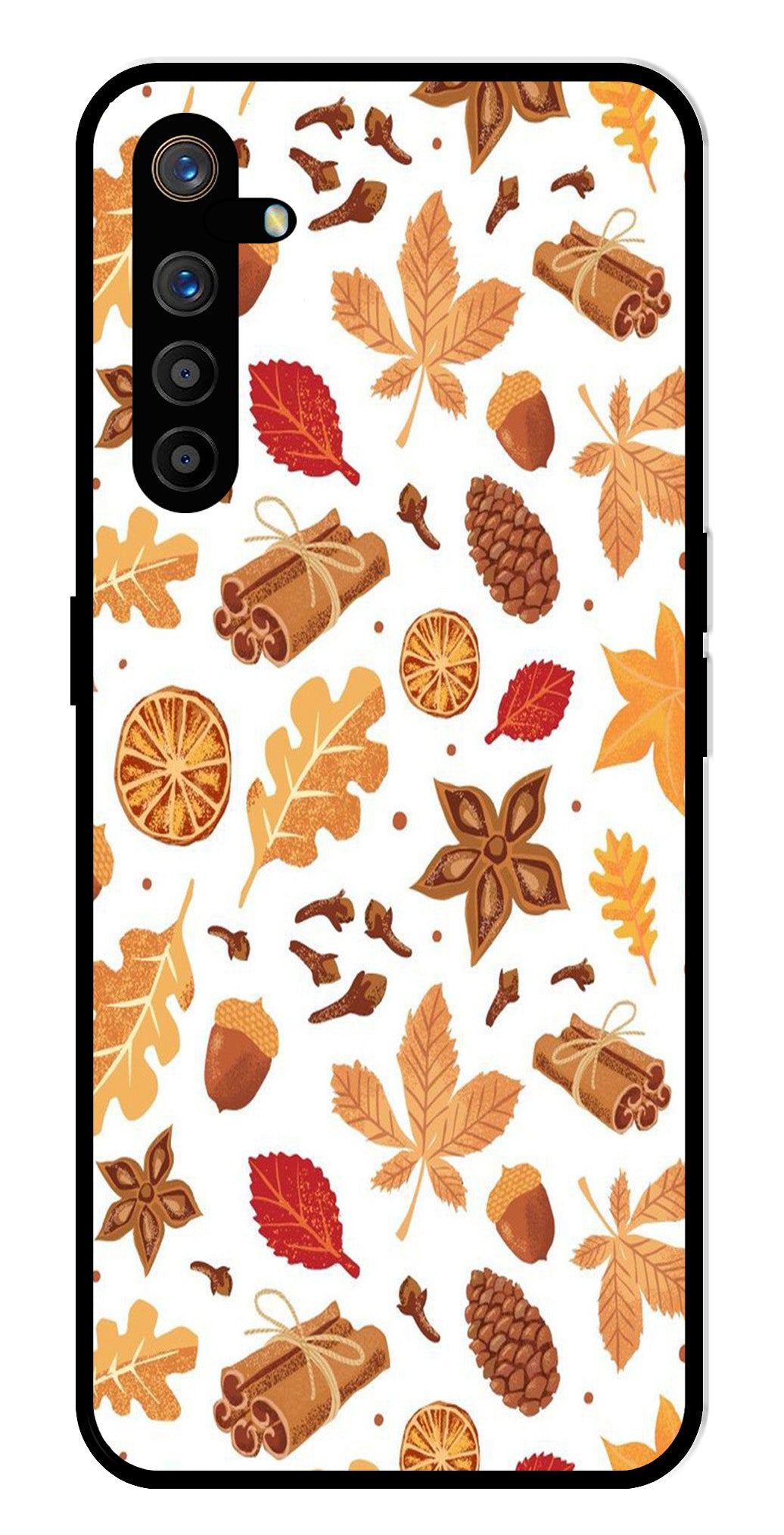 Autumn Leaf Metal Mobile Case for Realme XT   (Design No -19)