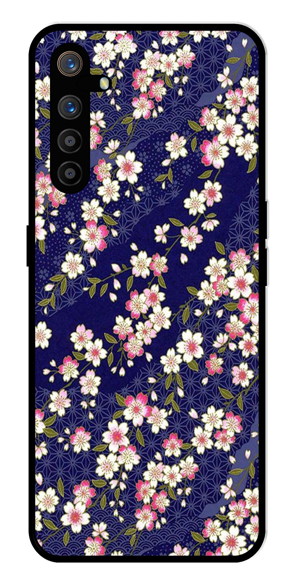 Flower Design Metal Mobile Case for Realme XT   (Design No -25)