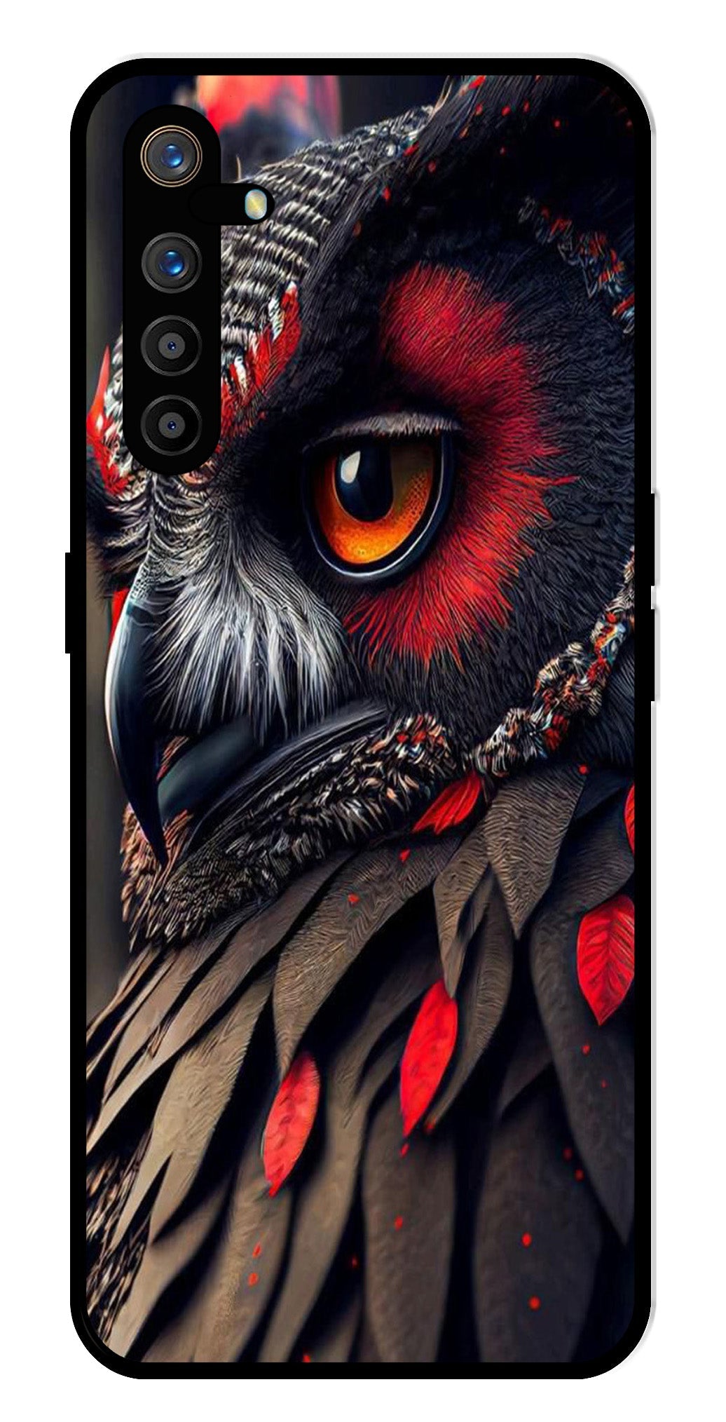 Owl Design Metal Mobile Case for Realme XT   (Design No -26)