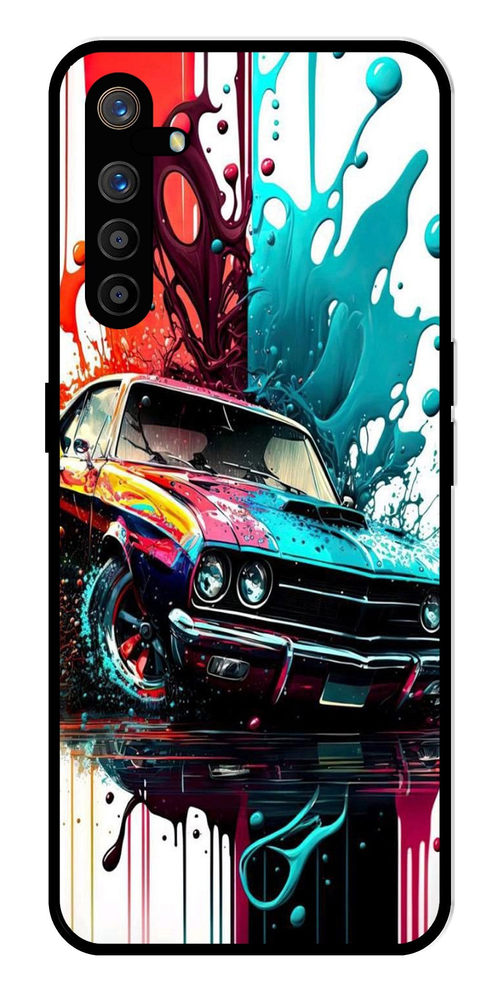 Vintage Car Metal Mobile Case for Realme XT   (Design No -29)