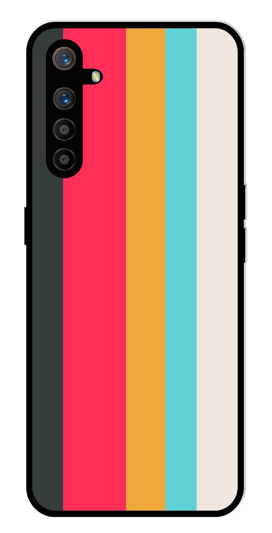 Muted Rainbow Metal Mobile Case for Realme XT   (Design No -31)