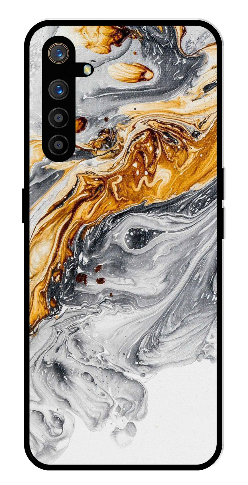 Marble Pattern Metal Mobile Case for Realme XT   (Design No -36)