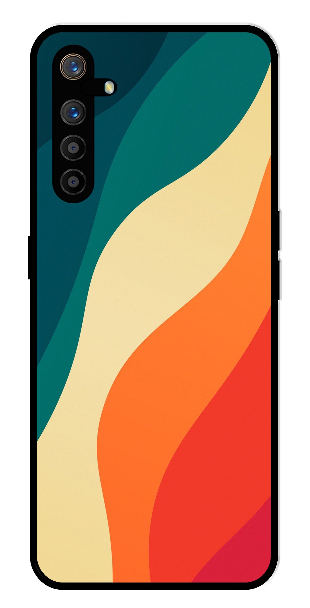 Muted Rainbow Metal Mobile Case for Realme XT   (Design No -39)