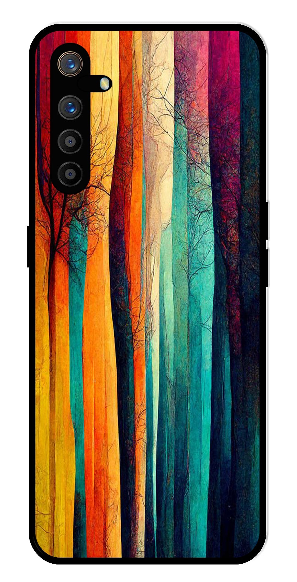 Modern Art Colorful Metal Mobile Case for Realme XT   (Design No -47)