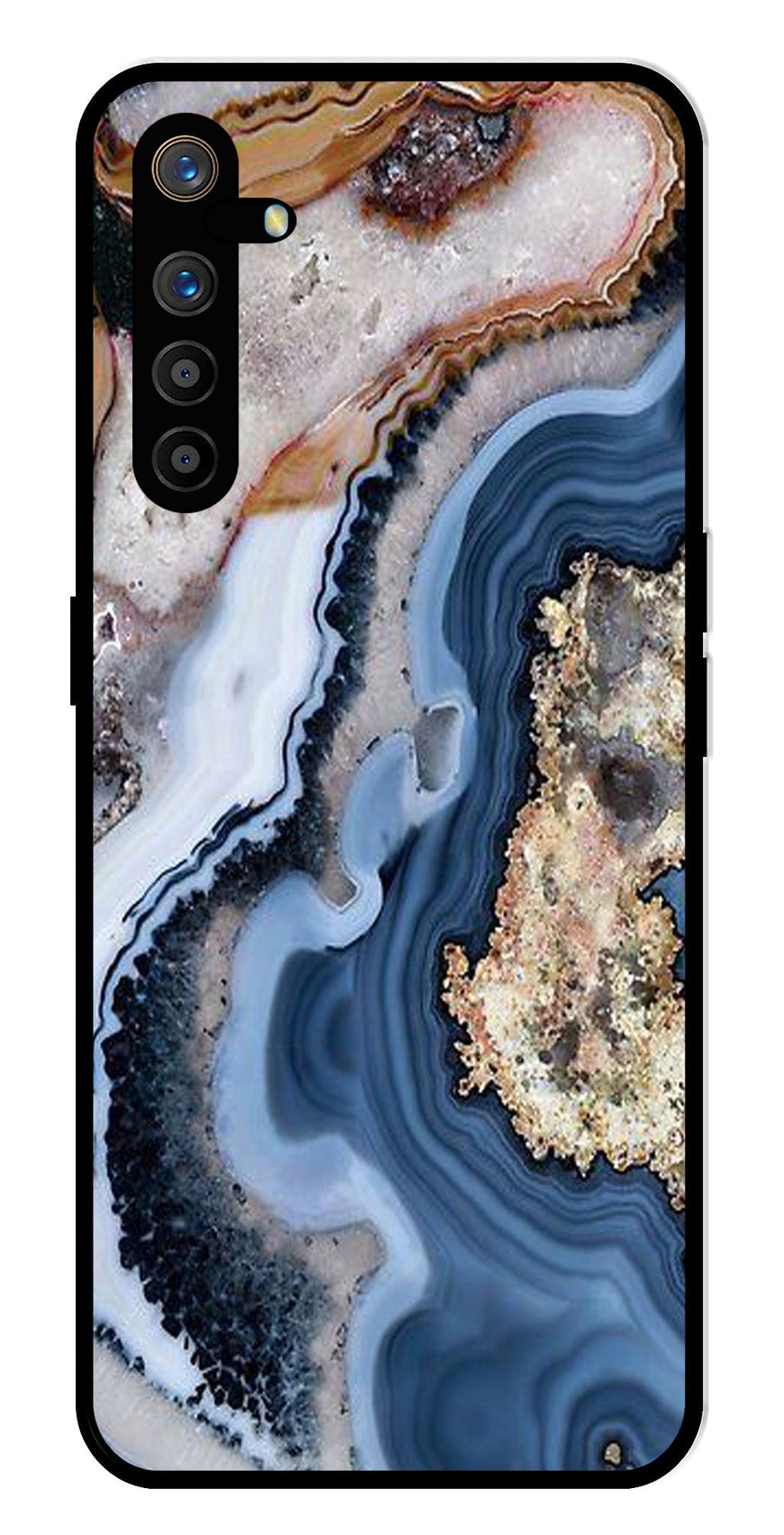 Marble Design Metal Mobile Case for Realme XT   (Design No -53)