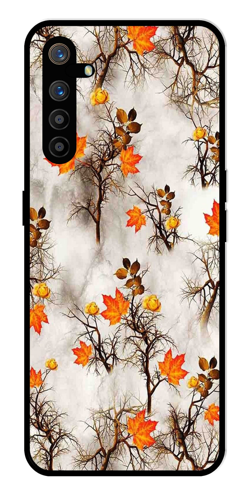 Autumn leaves Metal Mobile Case for Realme XT   (Design No -55)