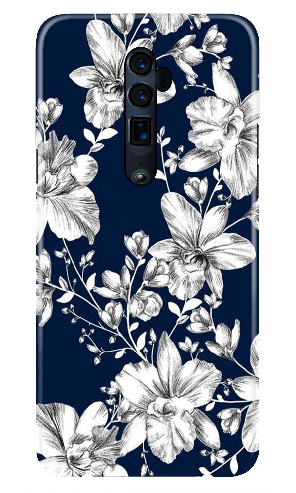 White flowers Blue Background Case for Oppo A9 2020
