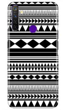 Black white Pattern Mobile Back Case for Realme 5s (Design - 5)