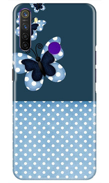 White dots Butterfly Mobile Back Case for Realme 5s (Design - 31)