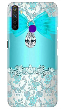 Shinny Blue Background Mobile Back Case for Realme 5s (Design - 32)