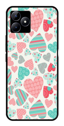 Hearts Pattern Metal Mobile Case for Realme C53