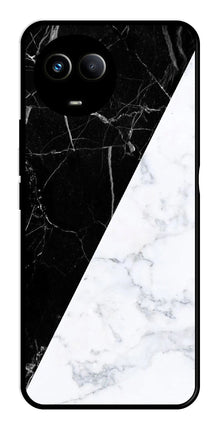 Black White Marble Design Metal Mobile Case for Realme 11 5G