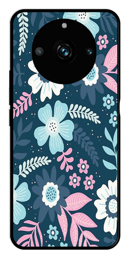 Flower Leaves Design Metal Mobile Case for Realme 11 pro 5G   (Design No -50)