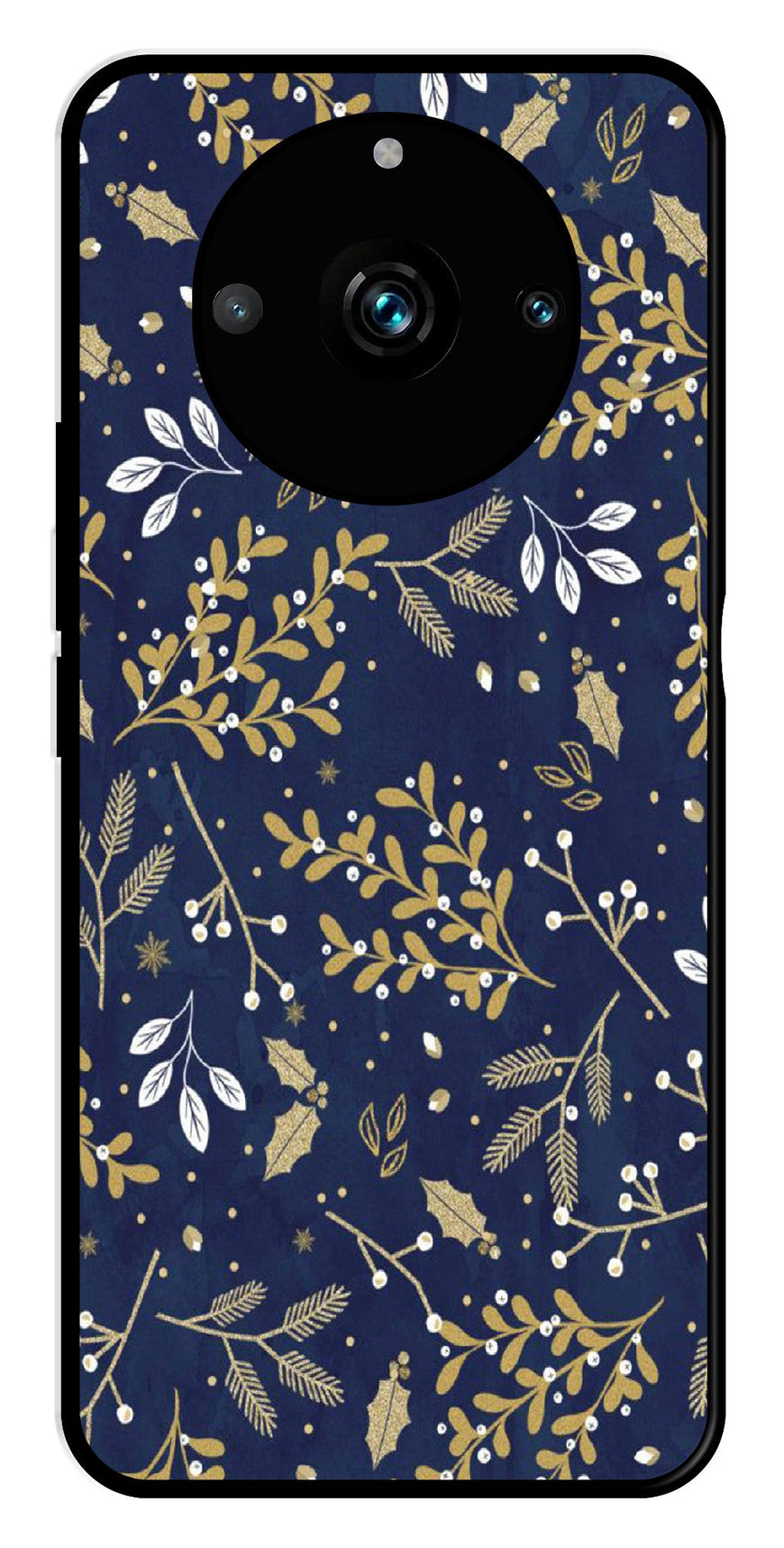 Floral Pattern  Metal Mobile Case for Realme 11 pro 5G   (Design No -52)