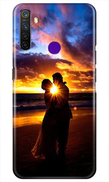 Couple Sea shore Mobile Back Case for Realme 5i (Design - 13)