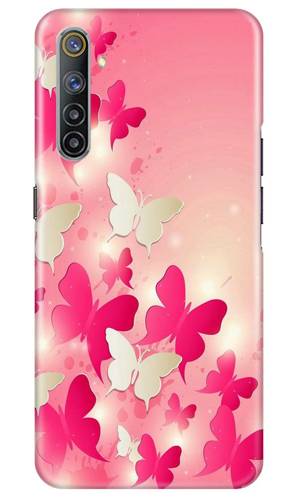 White Pick Butterflies Case for Realme 6 Pro