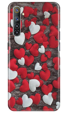 Red White Hearts Mobile Back Case for Realme 6 Pro  (Design - 105)