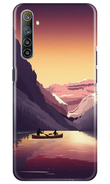 Mountains Boat Mobile Back Case for Realme 6 Pro (Design - 181)