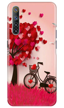 Red Heart Cycle Mobile Back Case for Realme 6 Pro (Design - 222)