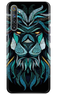 Lion Mobile Back Case for Realme 6 (Design - 314)