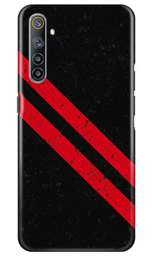 Black Red Pattern Mobile Back Case for Realme 6 Pro (Design - 373)