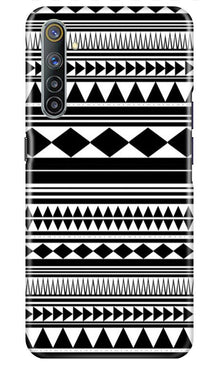 Black white Pattern Mobile Back Case for Realme 6i (Design - 5)