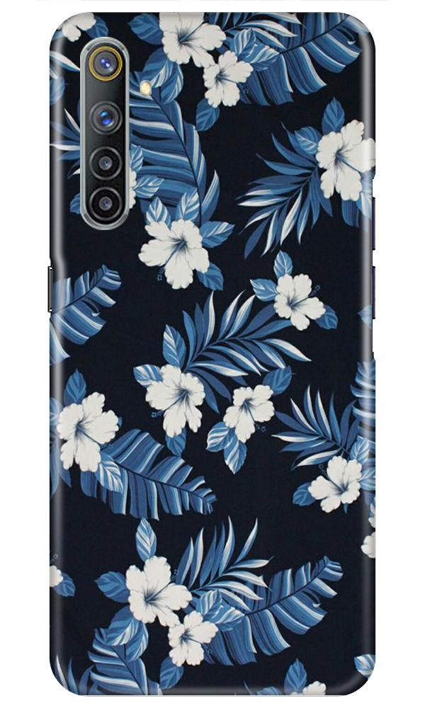 White flowers Blue Background2 Case for Realme 6i