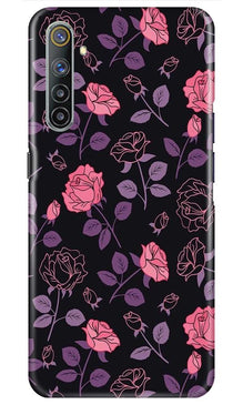 Rose Black Background Mobile Back Case for Realme 6i (Design - 27)