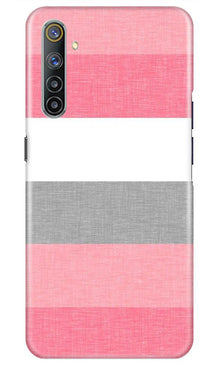 Pink white pattern Mobile Back Case for Realme 6i (Design - 55)