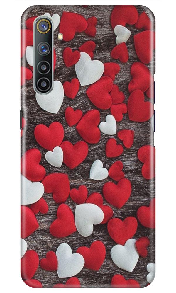 Red White Hearts Case for Realme 6i  (Design - 105)